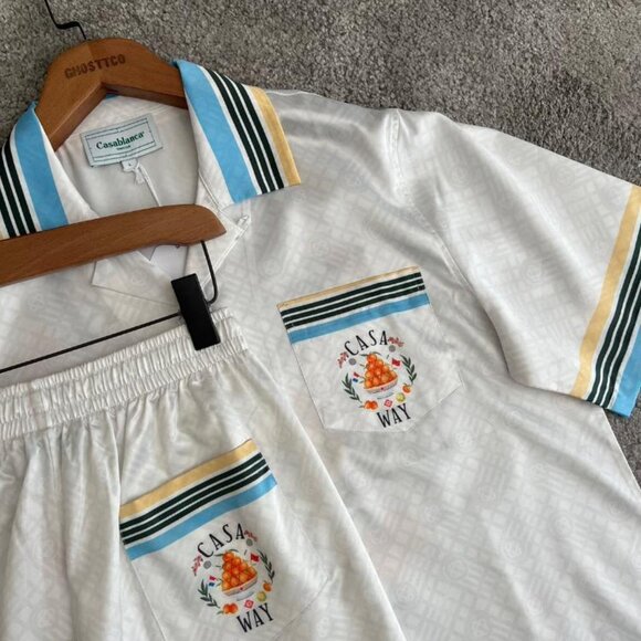 CASABLANCA MEN NEW CASUAL SILK SHIRT SET - Picture 6 of 10